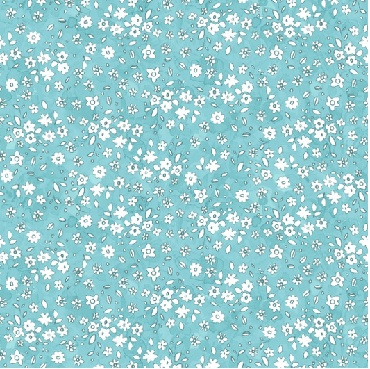 Garden Fresh Daisies Aqua Yardage