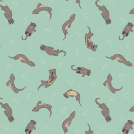Small Things... Rivers and Creeks Otters Watergreen Yardage