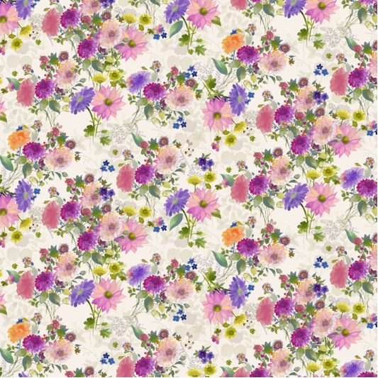 Garden Fresh Bouquets Light Khaki Yardage