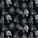 Strokes of the Wild Spirit Animal Postcards Grey Yardage