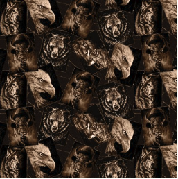 Strokes of the Wild Spirit Animal Postcards Brown Yardage