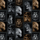 Strokes of the Wild Spirit Animal Postcards Multi Yardage