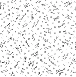 I Heart You Love Phrases White Yardage