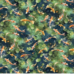 Koi Pond Koi Pond Allover Green Yardage
