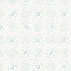 Koi Pond Set Flower Geo White Yardage