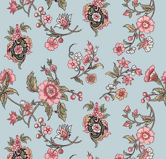 Jane Austen at Home Cassandra Blue Yardage