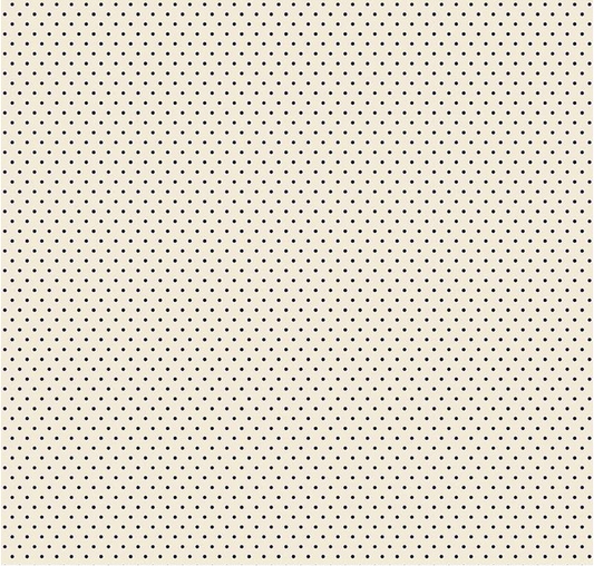 Jane Austen at Home Navy Dot Cream Yardage