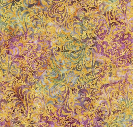Batiks Hand Dyes Elementals Twirl & Swirl Golden Glory Yardage