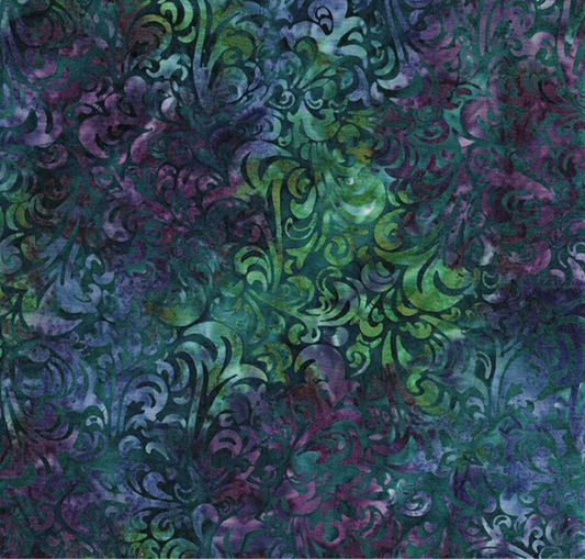 Batiks Hand Dyes Elementals Twirl & Swirl Peacock Yardage