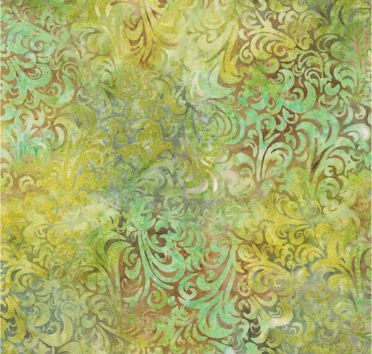 Batiks Hand Dyes Elementals Twirl & Swirl Artichoke Yardage