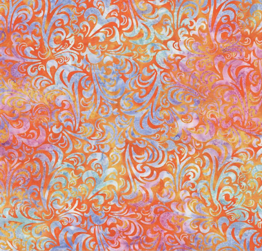 Batiks Hand Dyes Elementals Twirl & Swirl Mai Tai Yardage