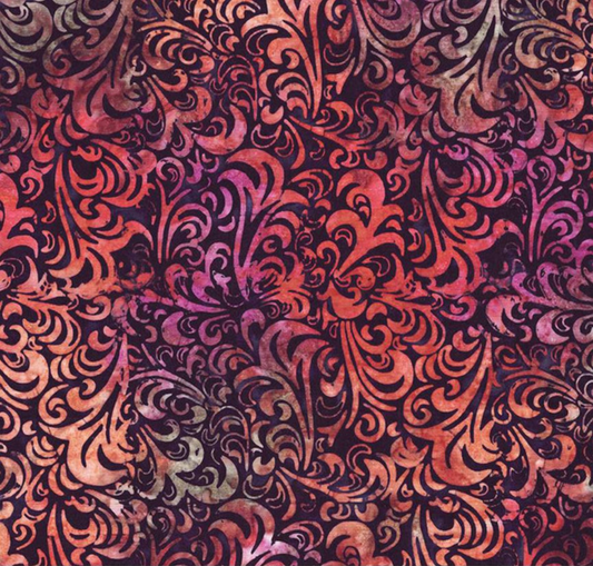 Batiks Hand Dyes Elementals Twirl & Swirl Marmalade Splash Yardage
