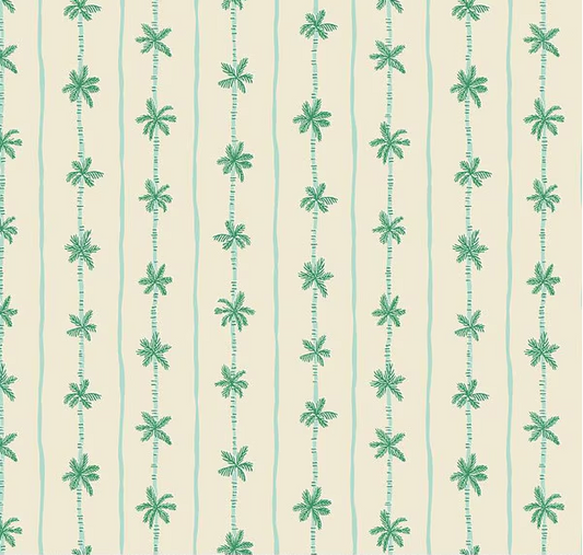 Forever Neverland Palm Stripe Sand Dollar Yardage
