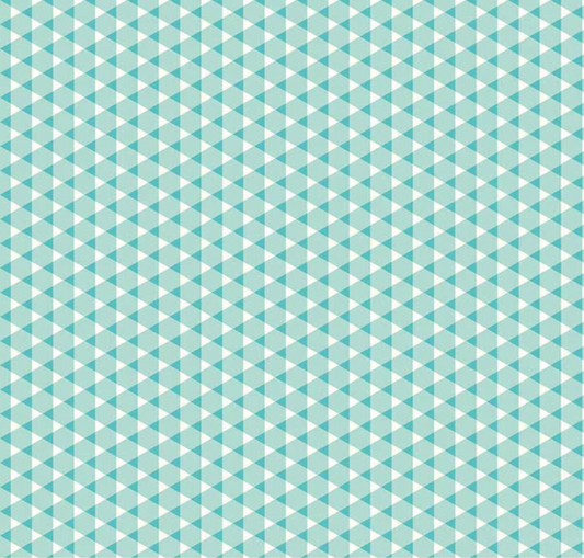 Vibrance Triangle Gingham Aqua Yardage