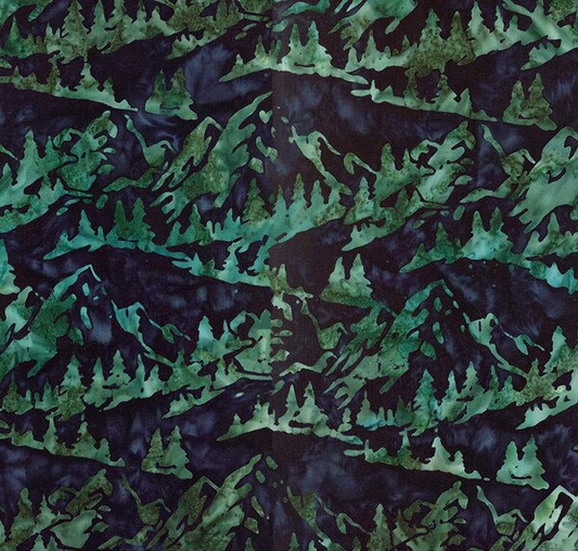Batiks Hand Dyes Places You'll Go Dark Vintage Green Yardage