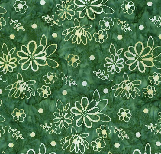 Batiks Hand Dyes Watercolor Daisies Garden Party Yardage