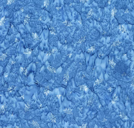 Batiks Hand Dyes Watercolor Daisies Ocean Blue 2 Yardage