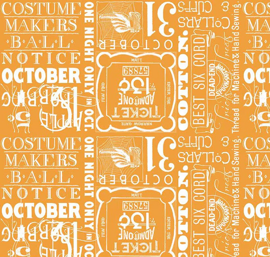 Costume Maker's Act II Ticket Text Orange Yardage