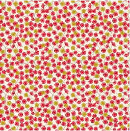 Year of the Dragon Red and Gold Aster Cream Yardage