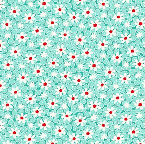 Nana Mae 8 Packed Daisy Aqua Fabric