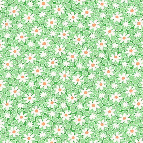 Nana Mae 8 Packed Daisy Green Fabric