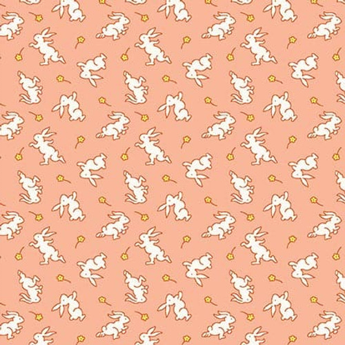 Nana Mae 8 Bunnies Peach Fabric