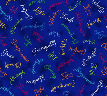 RISE UP Rainbow Words (Blue)