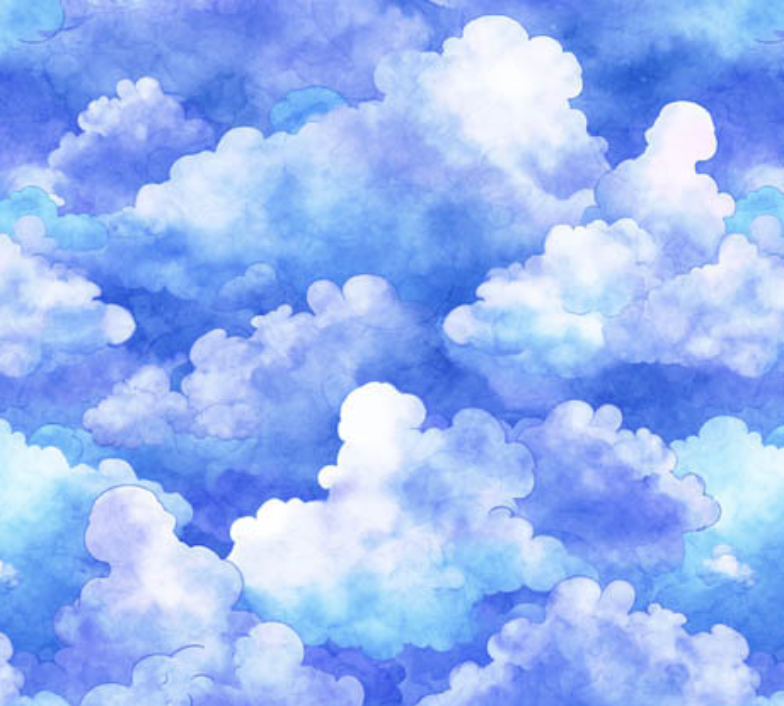 Lil' Wizards Clouds Blue Yardage