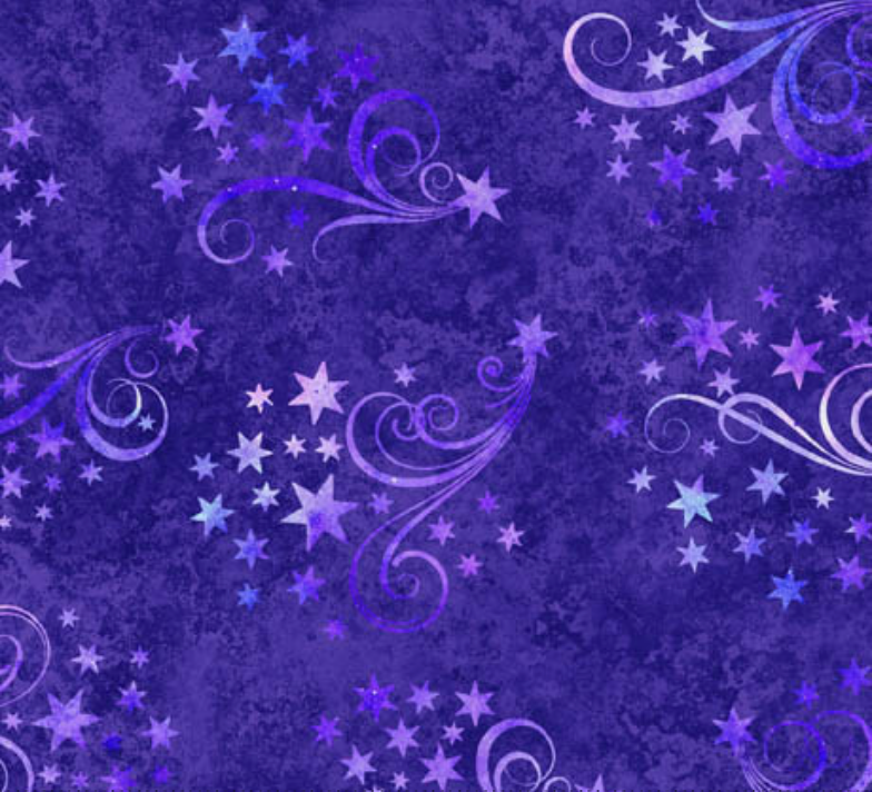 Lil' Wizards Star & Scroll Purple Yardage