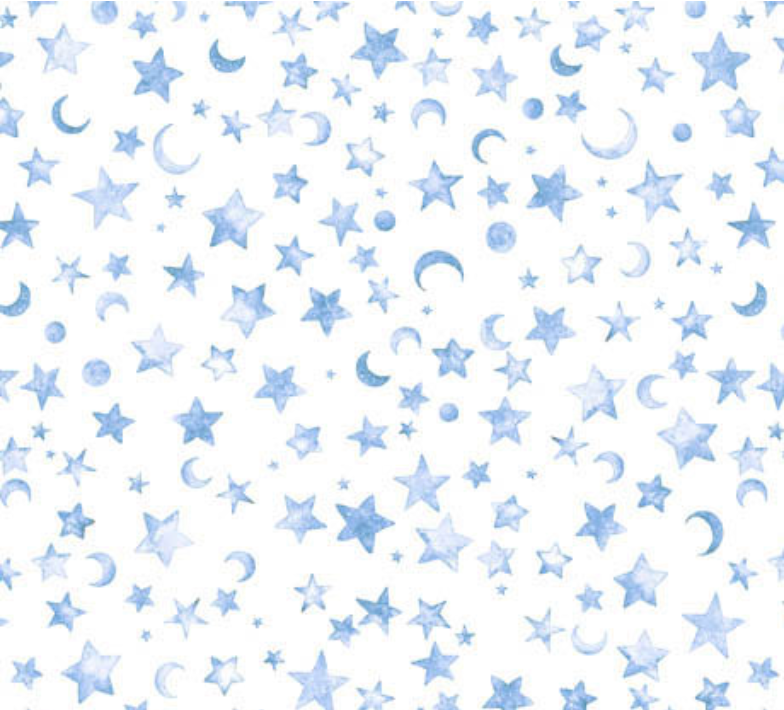 Lil' Wizards Moon & Star Blue Yardage