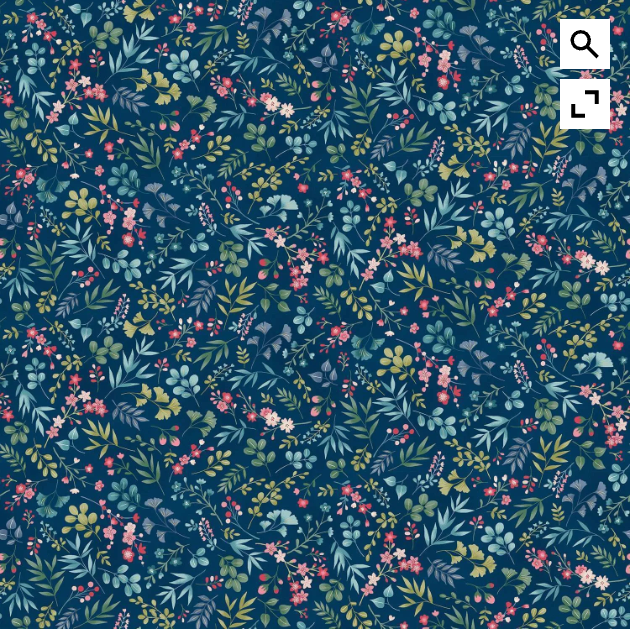 Kasumi Cherry Blossom Blue Yardage