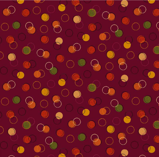 Harvest Minis Dots Dark Red Yardage