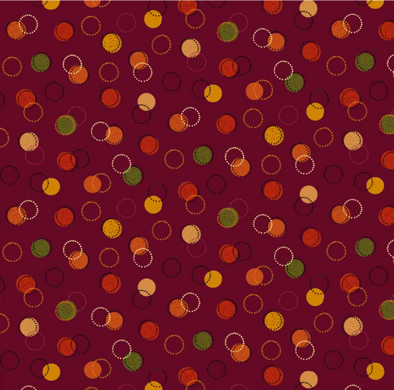 Harvest Minis Dots Dark Red Yardage