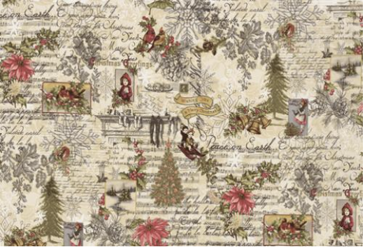 3 Sisters Favorites Collages Marche De Noel Collage Panel Multi Yardage