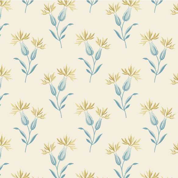 Beach House Stem Flower Cream Yardage