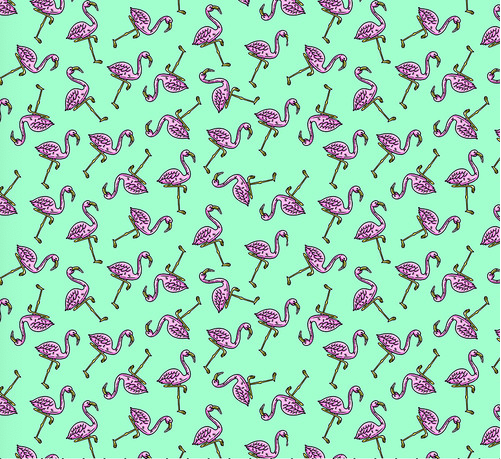 MULGAKONGZ Fantastic Flamingos - Mint Fabric