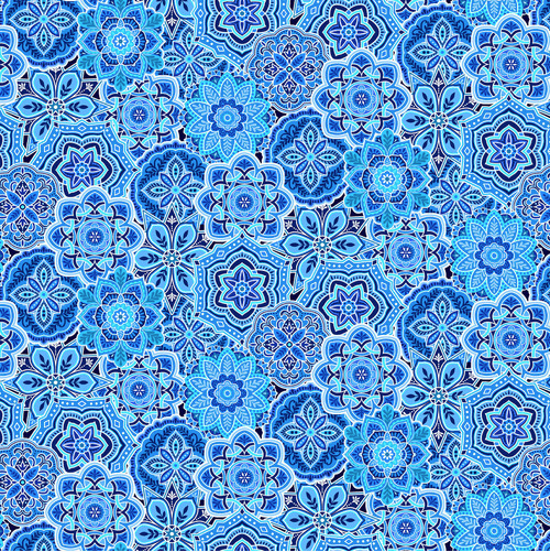 BLUEPRINTS 3273-77 Blue Fabric