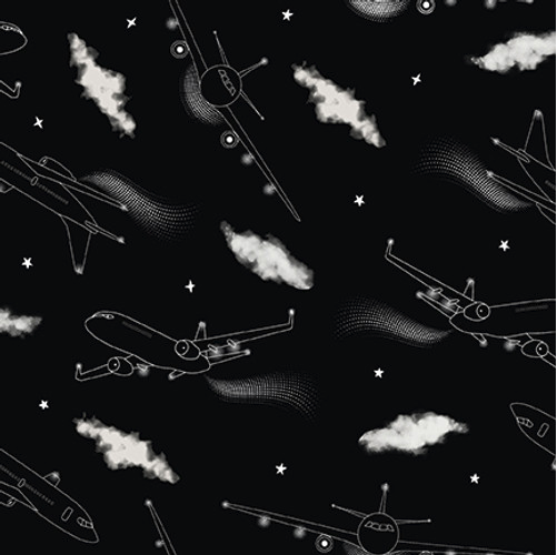 Let's Glow Crazy 3946G-99 Black Yardage