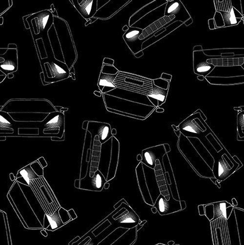 Let's Glow Crazy 3954G-99 Black Yardage