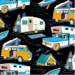 Retro Road Trip ROAD TRIP VEHICLES DCX12084-BLAC-D yardage