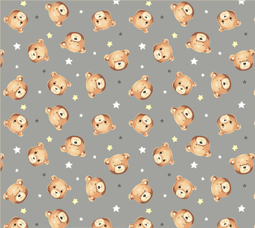 Sweet Dreams Baby Bear Grey Yardage