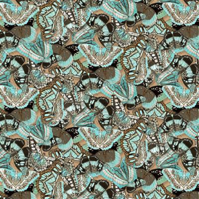 En Bleu Digital Packed Butterflies Multi Yardage