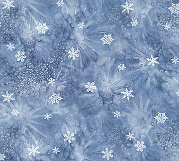 Winter Jays Snowflakes Mid Blue Yardage