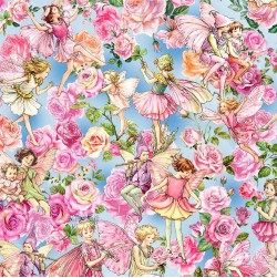 Spring Songs Flower Fairies GARDEN SONGS ALLOVER DDC12249-SLAT-D yardage