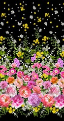 Flower Splendor FLOWER SPLENDOR BORDER DCX10535-BLAC-D yardage