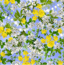 Flower Splendor FRESH SPRIGS DCX10529-BLUE-D yardage