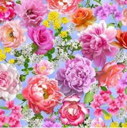 Flower Splendor GARDEN SPLENDOR DCX10528-BLUE-D yardage
