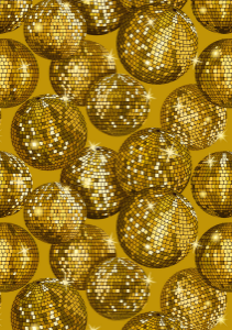 Disco! Gold Disco Balls with Gold Metallic Yardage