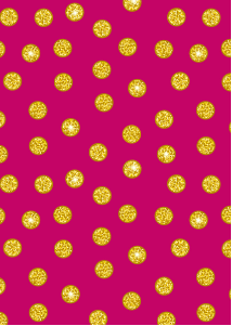 Disco! Pink and Gold Disco Dots with Gold Metallic Yardage