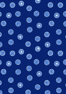 Disco! Blue Disco Dots with Silver Metallic Yardage